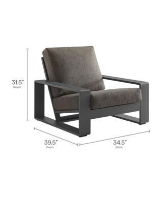 Lirienne Outdoor Patio Aluminum Faux Wood Armchairs, Set of 2