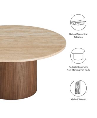  Kioni Round Travertine Coffee Table