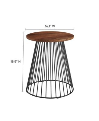  Valeo Round Wood and Metal Side Table