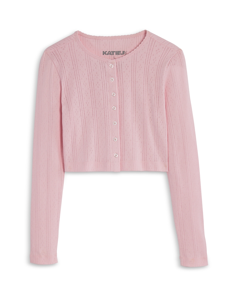 KatieJnyc Girls' Marina Pointelle Cardigan - Big Kid