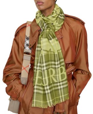  Wide EKD Check Wool Silk Scarf
