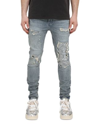 Skinny Distressed Jeans in Light Indigo