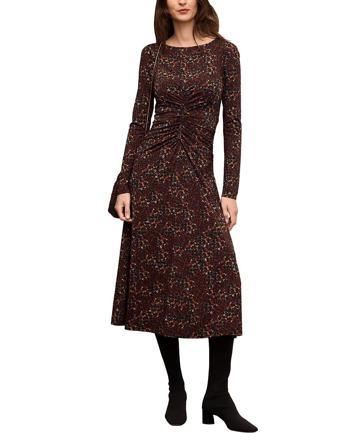 M. m.LaFleur Johnna Printed Jersey Ruched Dress