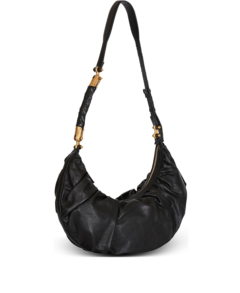 Balmain Ebene Hobo Bag in Calfskin Leather