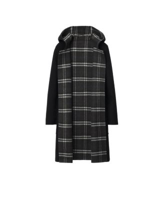 Reversible Wool Hooded Wrap Coat