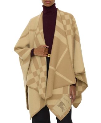  Check Wool Cashmere Cape