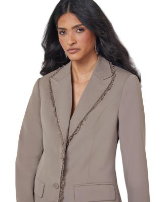 Oversized Lace Frill Trim Blazer