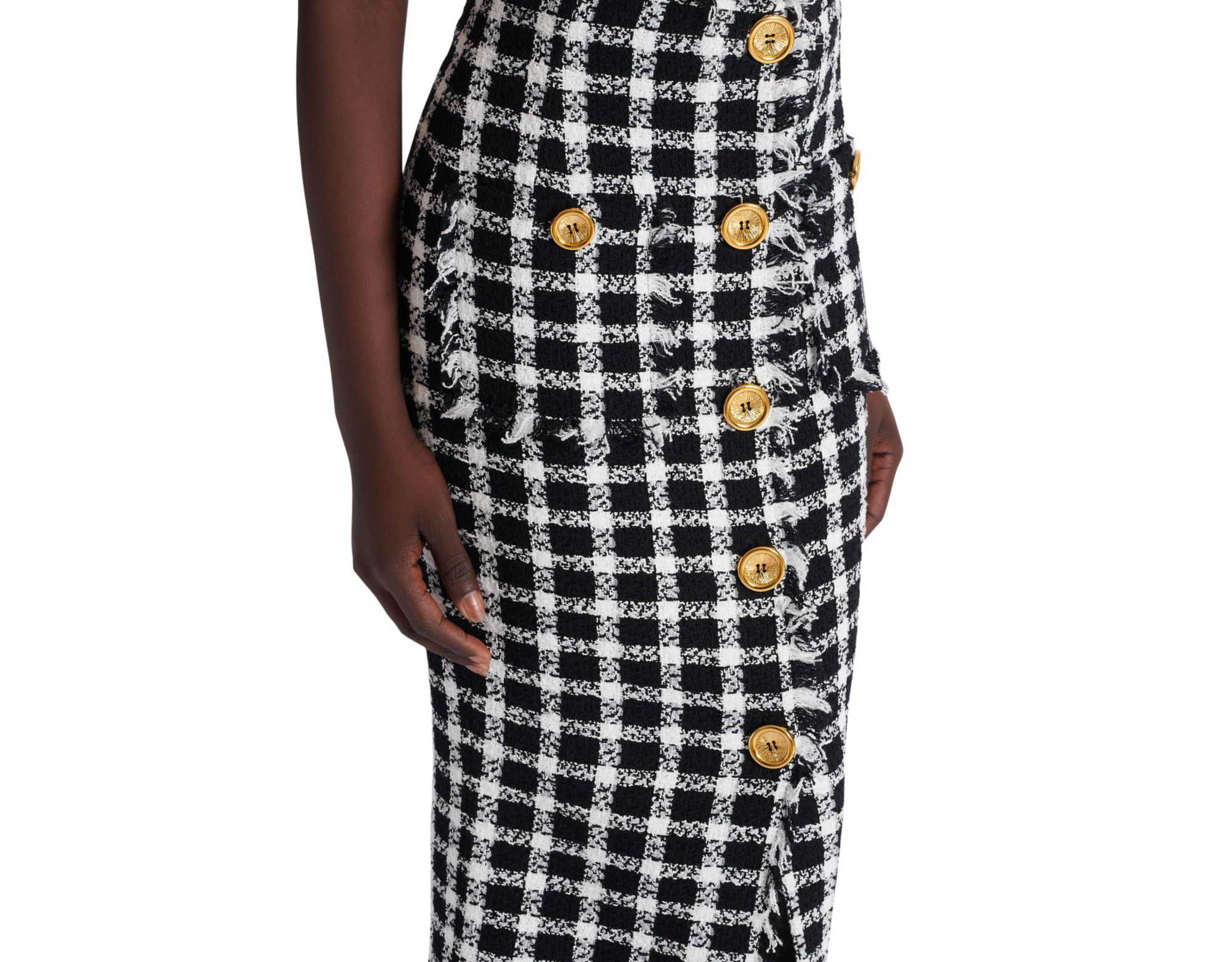 Long Gingham Tweed Skirt — Image 4