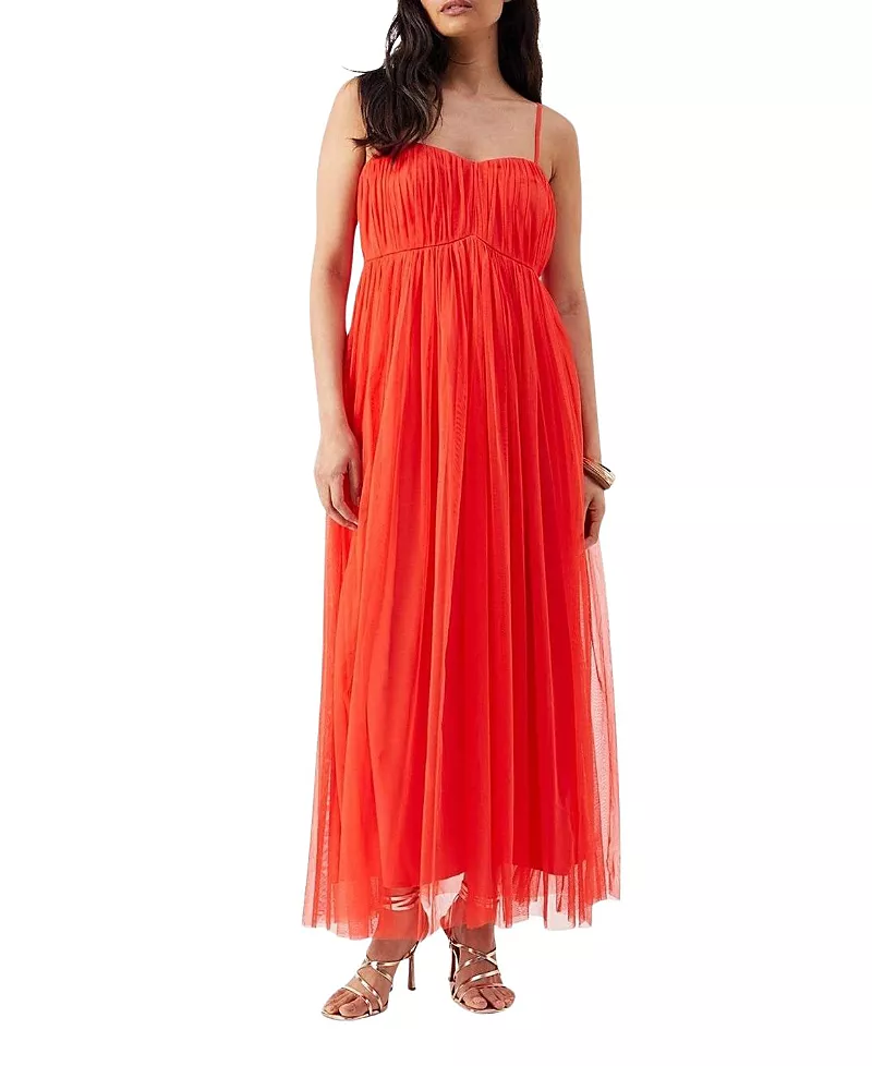 Warehouse Tulle Strappy Bandeau Maxi Dress