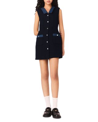 Tweed Dress with Denim Details