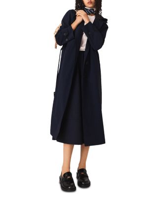 Removable Rhinestone Hood Trench Coat