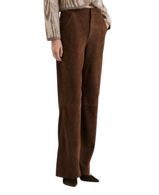 Felise High Rise Wide Leather Trousers