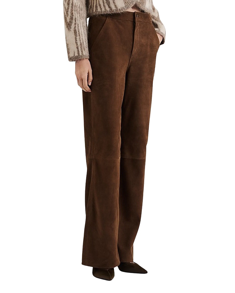 Malina Felise High Rise Wide Leather Trousers