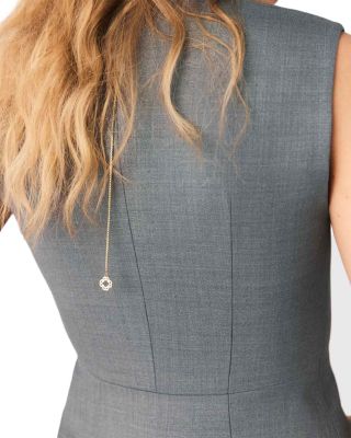 Sleeveless Jewel Button Tailored Jacket