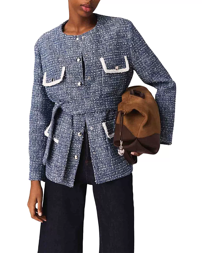 Maje Four Pocket Tweed Jacket