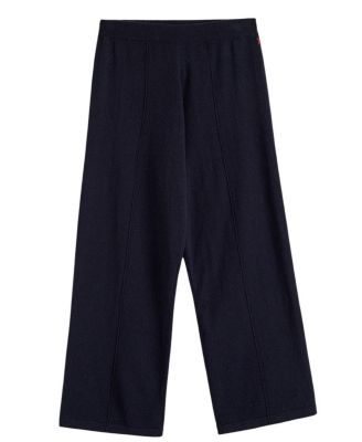  Women's Wool Cashmere Cropped Wide Leg Track Pants