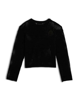 Girls' Long Sleeved Crochet Top, Little Kid, Big Kid - Exclusive