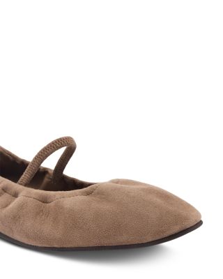 Women's Buffy Ruched Suede Ballet Flats