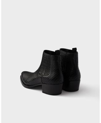  Men's Python Leather Chelsea Boots