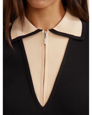 Sophie Contrast Collar Knitted Mini Dress