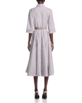 Woven Poplin Shirt Dress with Belt