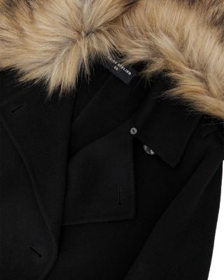Jolene Faux Fur Blind Seam Wool Coat