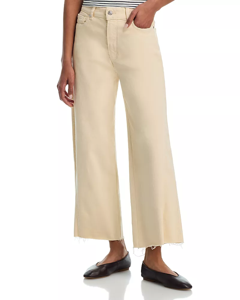 Paige Anessa High Rise Wide Leg Jeans in Buttery Yellow