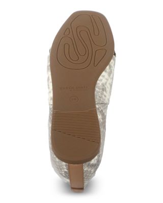 Women's Whoebe Snake Embossed Leather Open Toe Flats