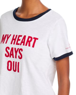My Heart Says Oui Shrunken Ringer Tee