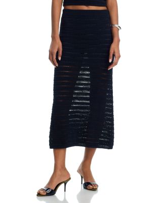 Lana Open Stitch Striped Skirt