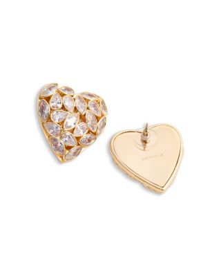 Crystal Heart Cluster Stud Earrings