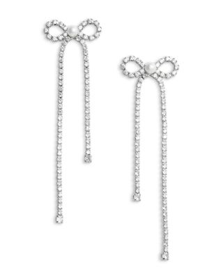 Crystal Bow Drop Earrings