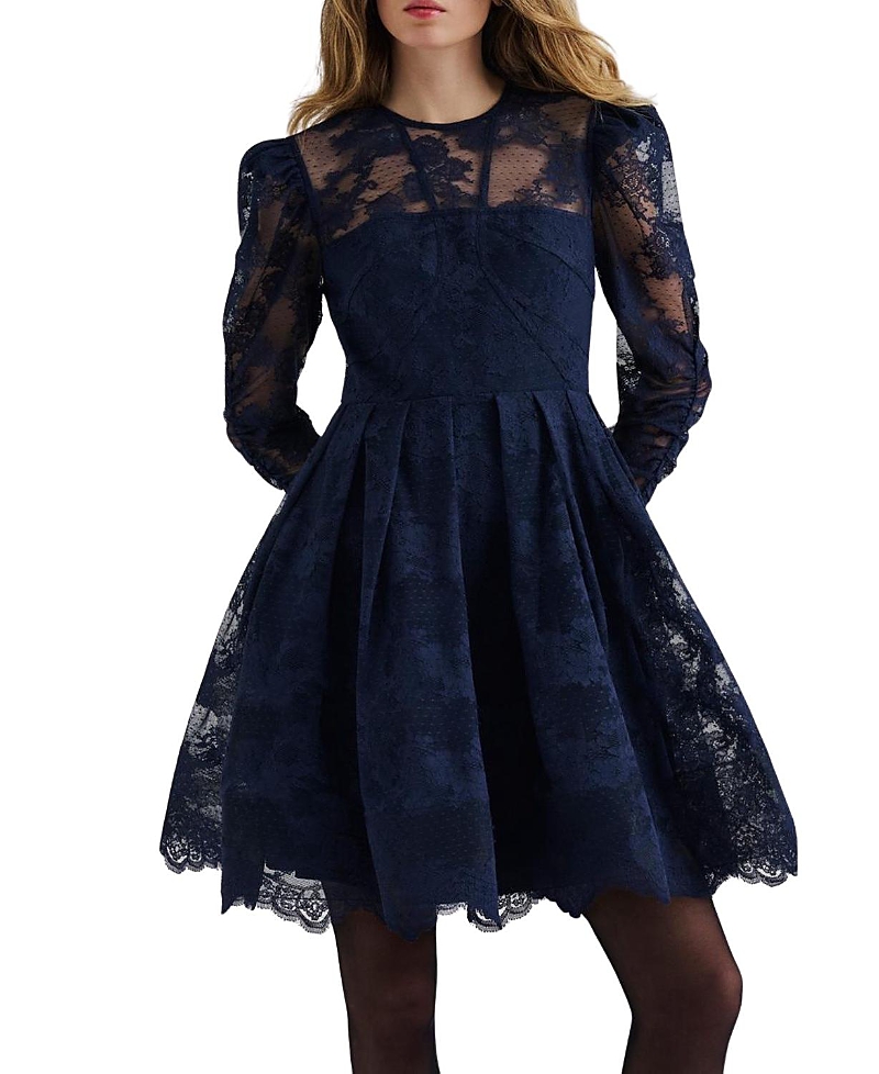 Malina Leoni Lace Long Sleeve Mini Dress