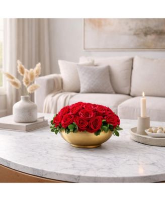 Roses in Gold Pot Arrangement