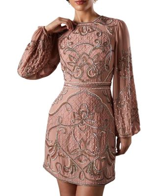 Muse Chiffon Embellished Mini Dress