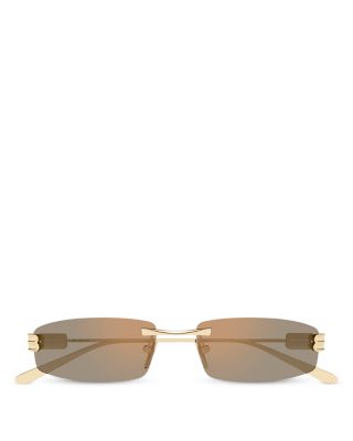Rectangular Rimless Sunglasses, 62mm