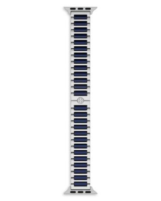 Kira Square Stainless Steel & Navy Silicone Band for Apple Watch&reg;, 38/40/41/42mm and 42/44/45/46/49mm