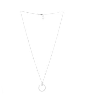  Juste un Clou Pendant Necklace 18K White Gold and Pave Diamonds, 16.25 - 18"