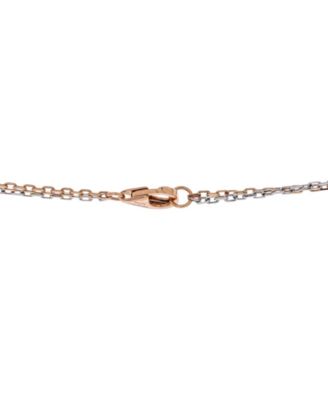  Love 3 Ring Pendant Necklace 18K Rose Gold and 18K White Gold with 6 Diamonds, 14.75 - 16"