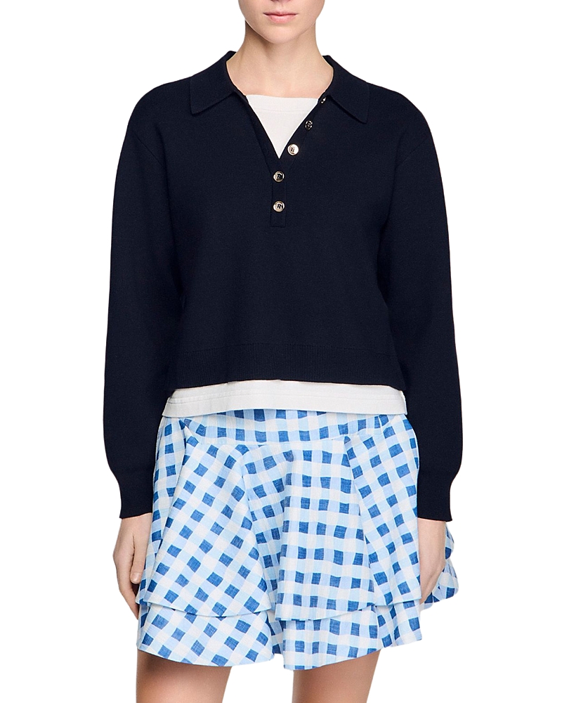 Sandro Layered Effect Knit Sweater
