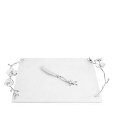 Silver Orchid Cheeseboard with Knife