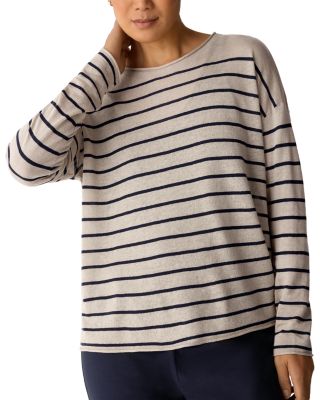 Linen Cotton Jewel Neck Sweater