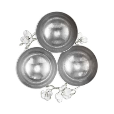 Silver Orchid Triple Bowl