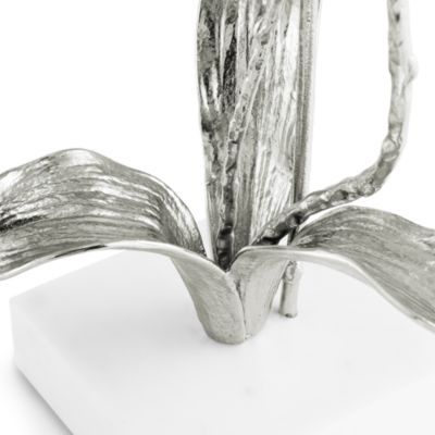 Silver Orchid Stem Sculpture - Large