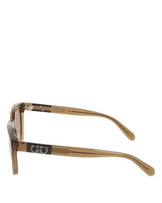 Color Block Temple Rectangular Sunglasses, 54mm