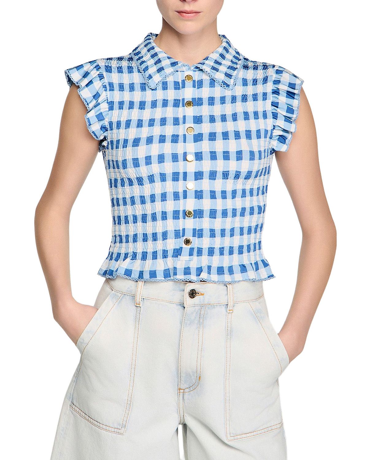 Sandro Smocked Top
