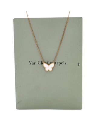 Lucky Alhambra Butterfly Pendant Necklace 18K Gold with Mother of Pearl, 14.5 - 16.25"