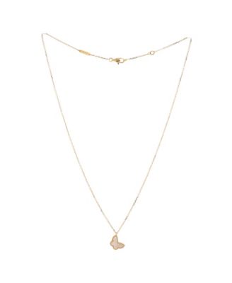  Sweet Alhambra Butterfly Pendant Necklace 18K Gold and Mother of Pearl, 15 - 15.75"