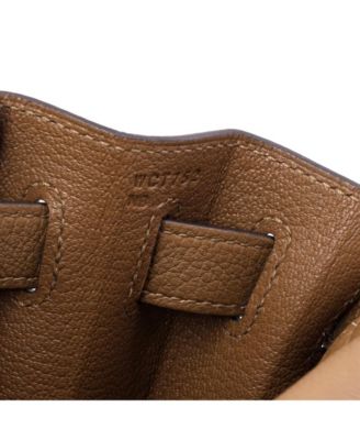 Kelly 28 Handbag Brown Togo with Palladium Hardware