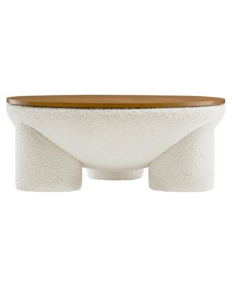  Tridome Round Boucle Upholstered Storage Coffee Table